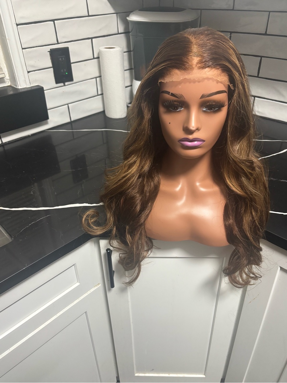 Brown Highlighted Lace Front Wig - Natural Wave - Picture 8 of 8
